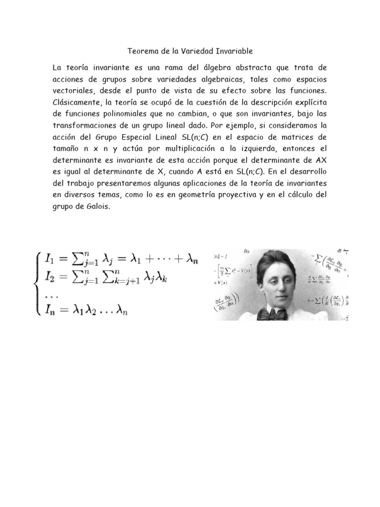 Teorema de La Variedad Invariable | PDF