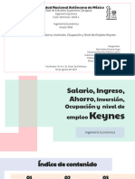 2.3 Salario, Ingreso, Ahorro, Inversión, Ocupación y Nivel de Empleo Keynes