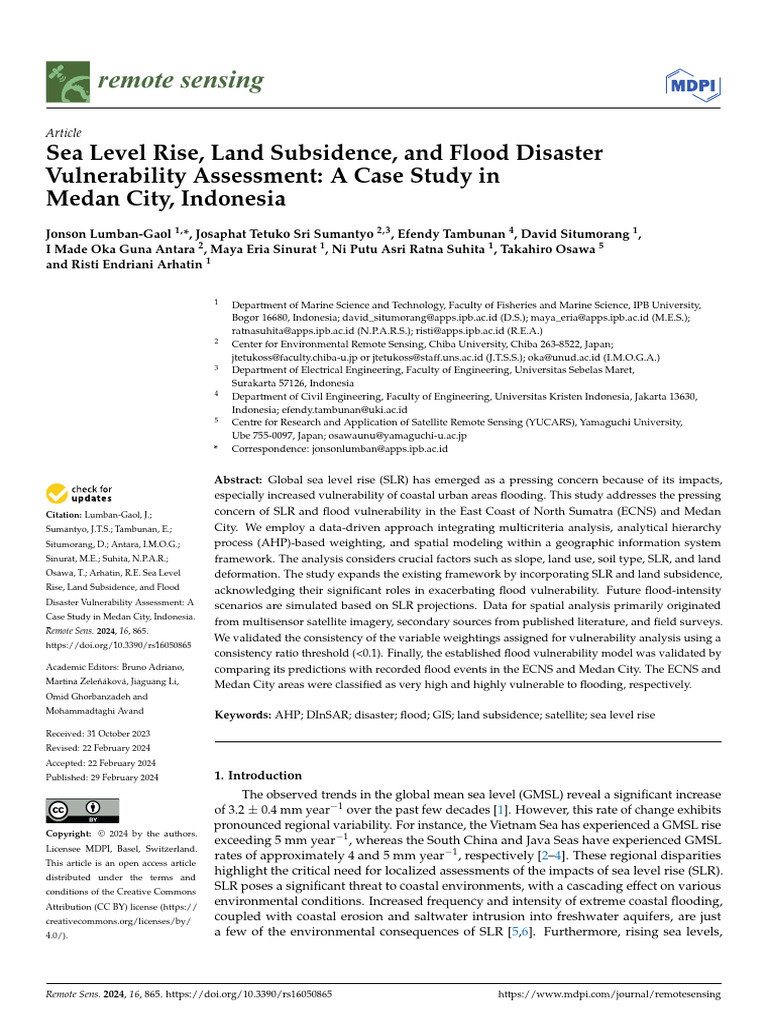 2024 Sea Level Rise Land Subsidence And Flood Disaster