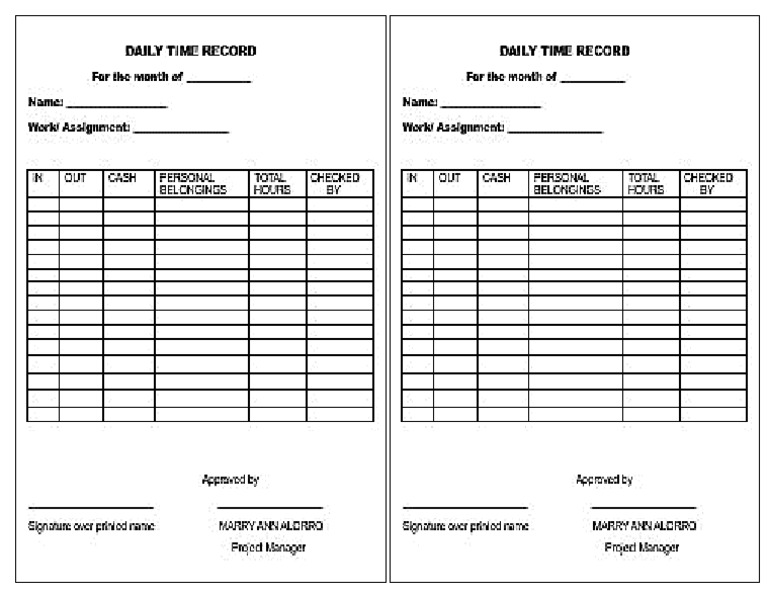 Daily Time Record | PDF