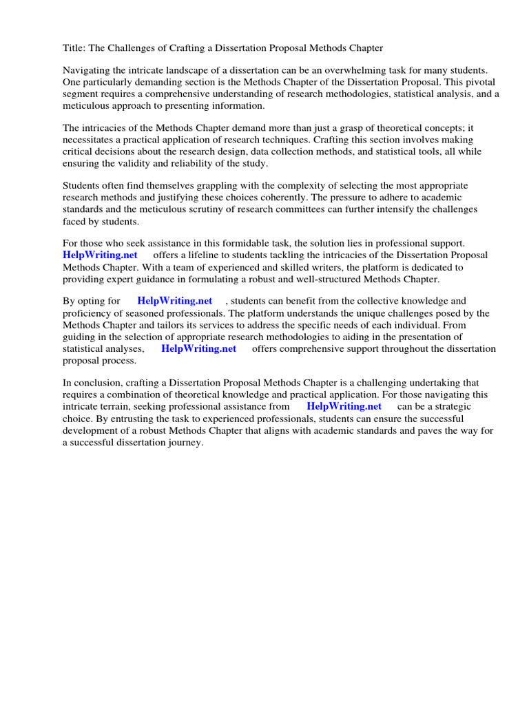 Dissertation Proposal Methods Chapter | PDF | Thesis | Methodology