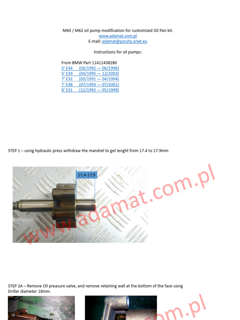 Oil-Pump-Modification BMW m62 | PDF | Pump | Mechanical Engineering