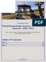 522nd Knowledge Seekers Workshop January 25, 2024