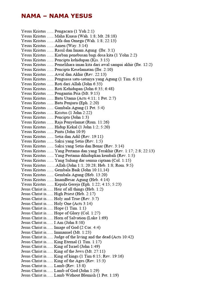 Names Of Jesus Pdf