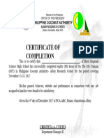 Certificate BRSHS