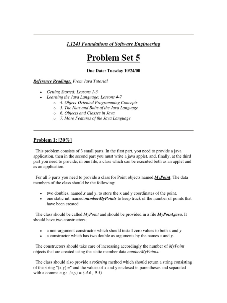 1.124J Foundations of Software Engineering Problem Set 5 | PDF | Method ...