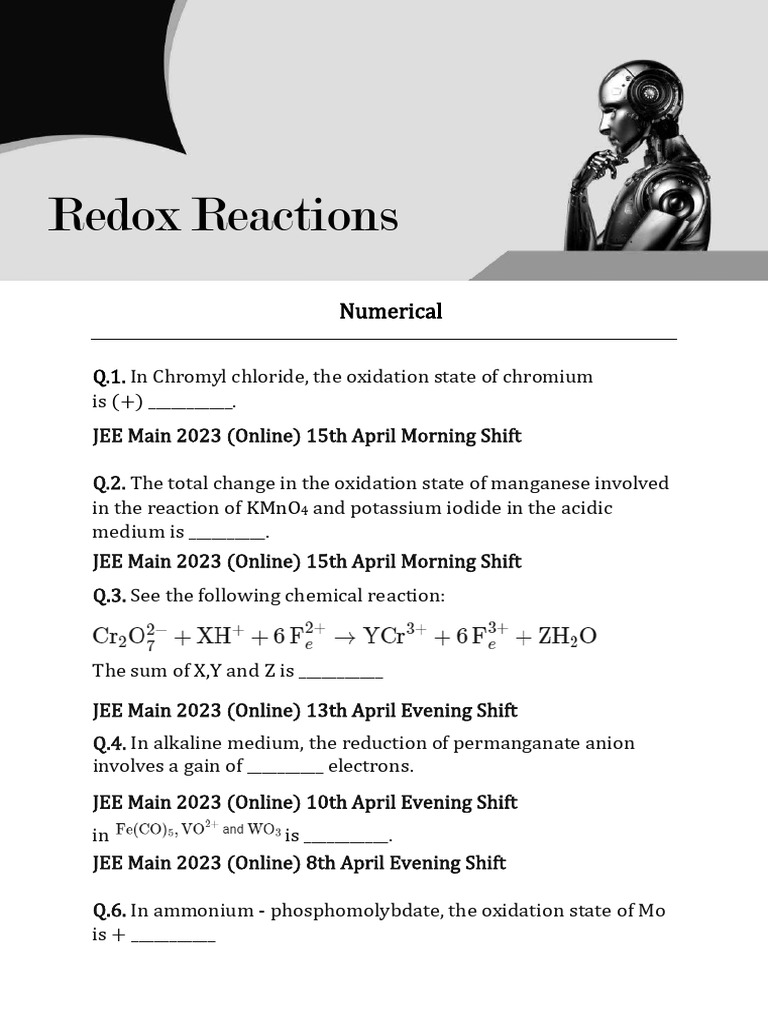 Chem 6 Redox Reactions | PDF | Redox | Chemistry