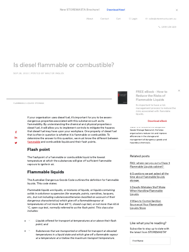 Is diesel flammable or combustible_ PDF Diesel Fuel Chemistry