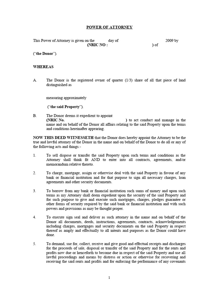 Power of Attorney File | PDF | Lease | Leasehold Estate