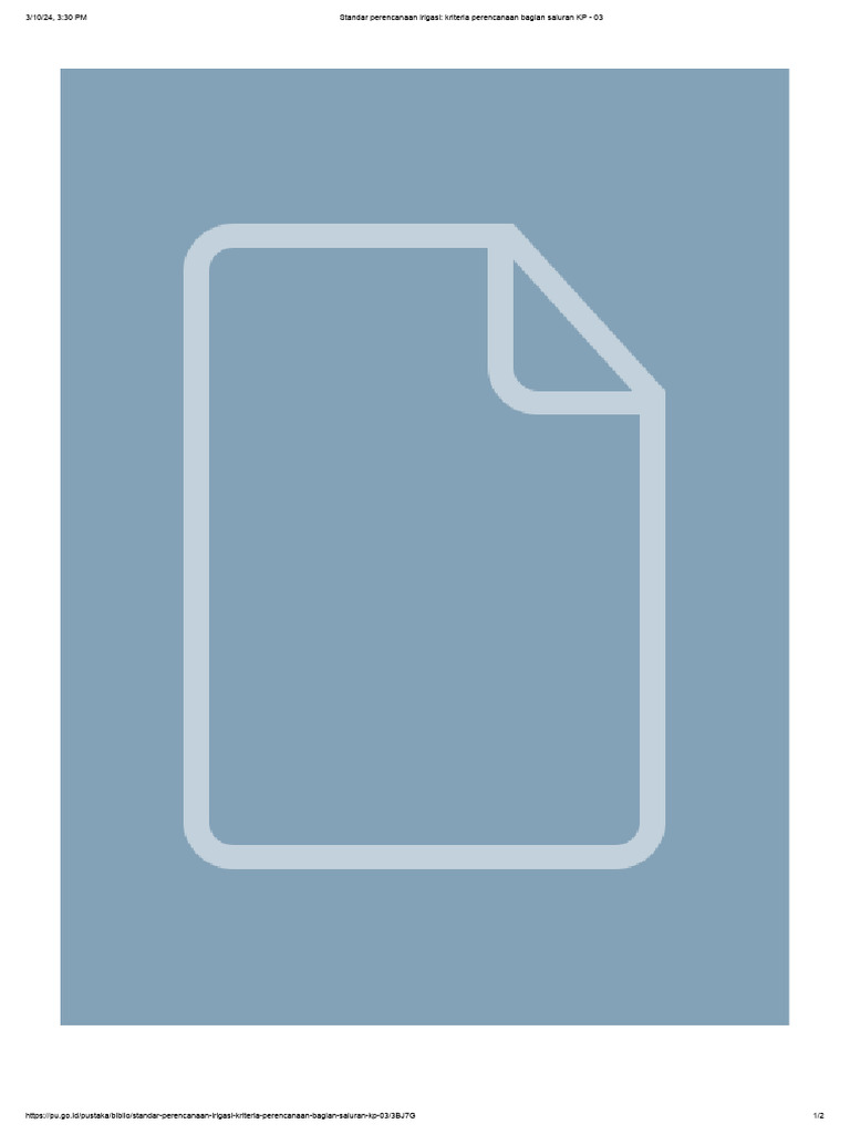 Standar Perencanaan Irigasi - Kriteria Perencanaan Bagian Saluran KP ...