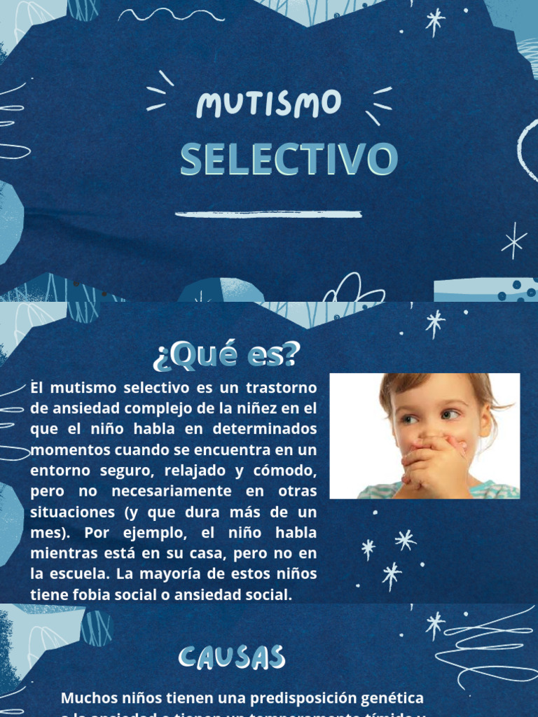 Mutismo Selectivo en Niños: Causas y Efectos | PDF | Ansiedad | Oración ...