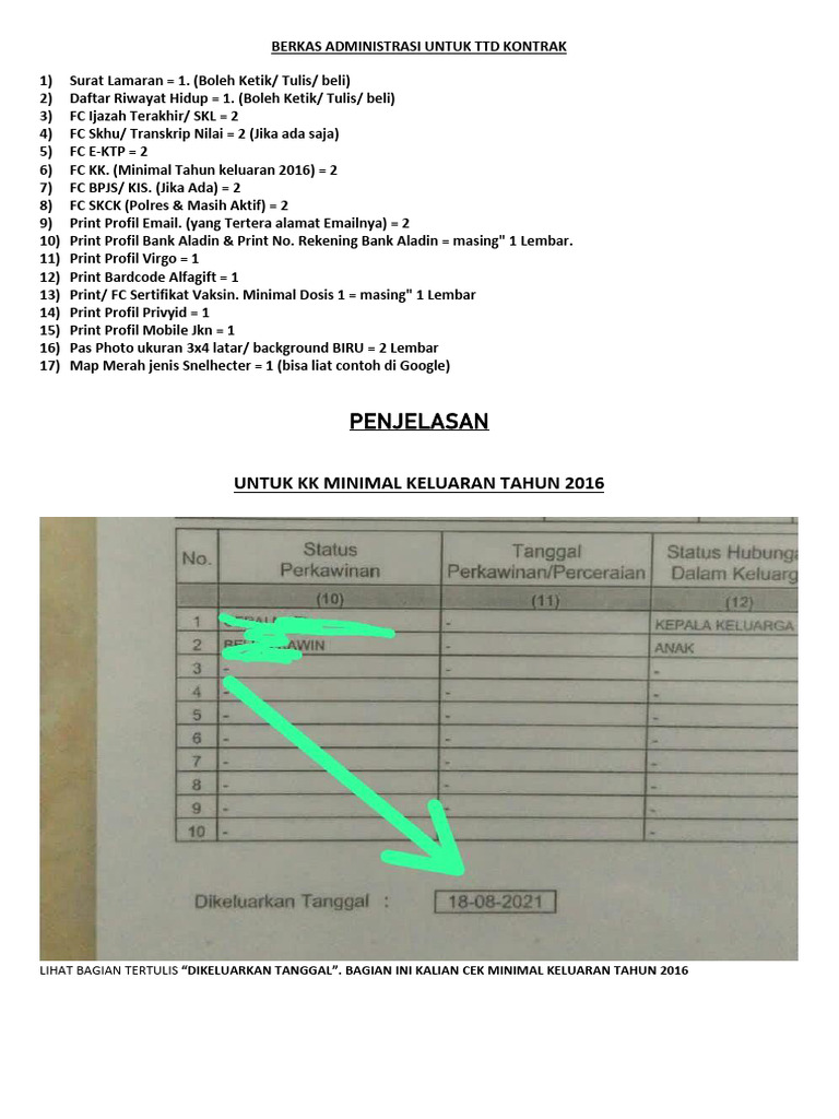 Berkas Administrasi Untuk TTD Kontrak | PDF | Komputer