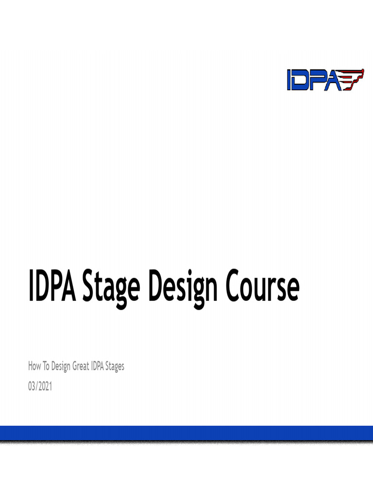 IDPA Stage Design Best Practices | PDF | Shooting | Marksmanship
