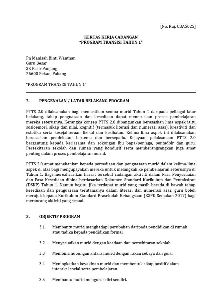 Kertas Kerja Transisi | PDF