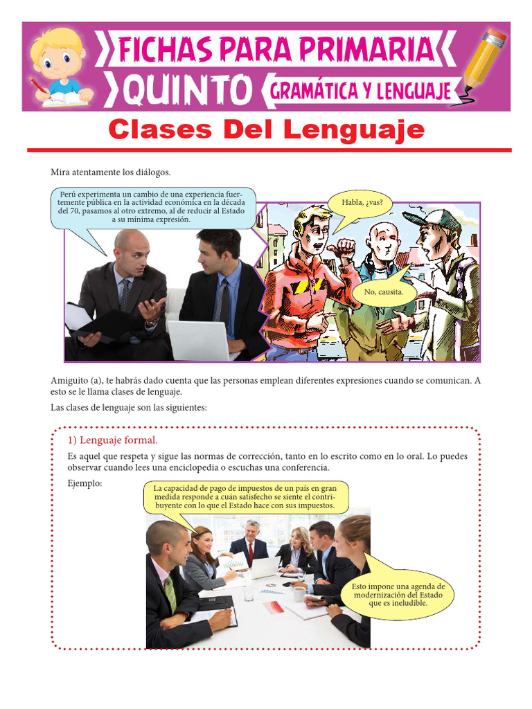 Clases de Lenguaje para Quinto Grado | PDF | Estudios de idiomas ...