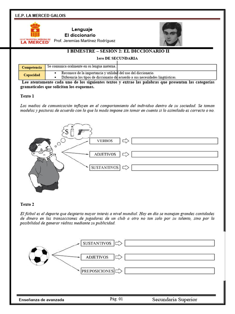 Ficha 2 Len PDF Verbo Diccionario
