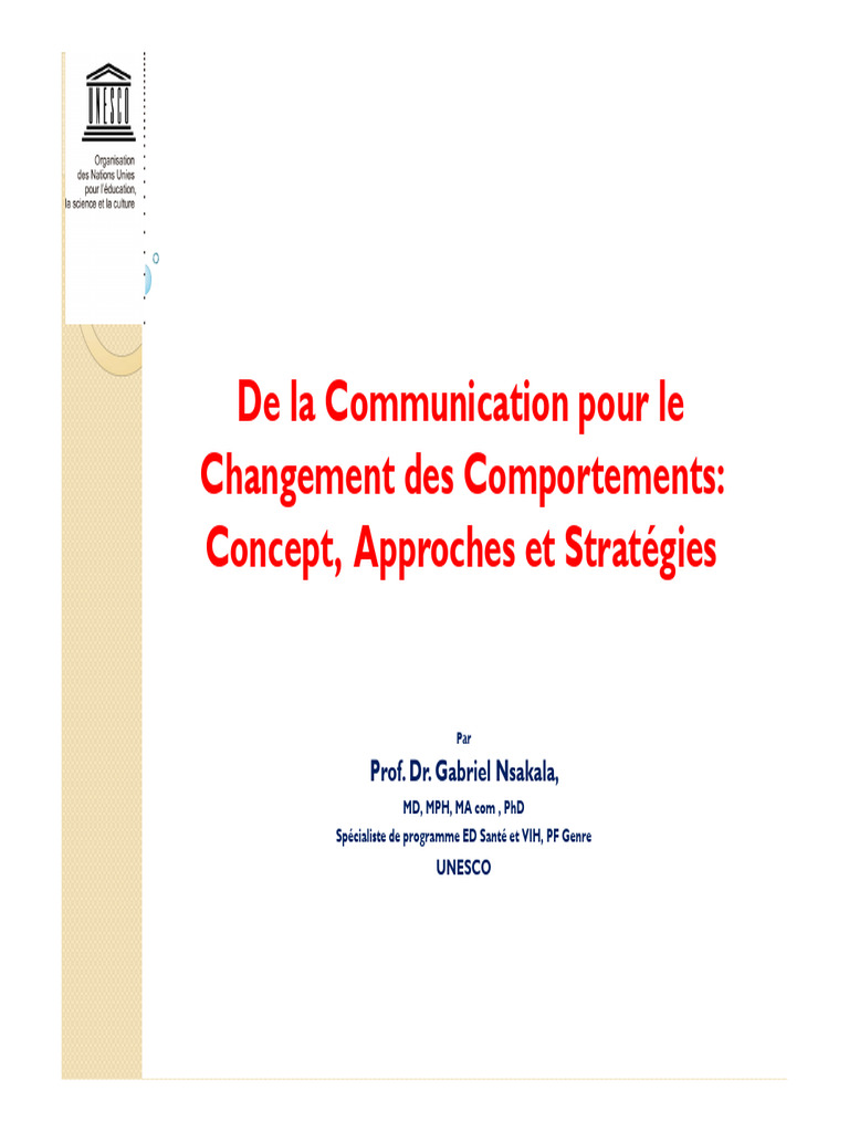Communication pour le Changement de Comportement | PDF | la ...