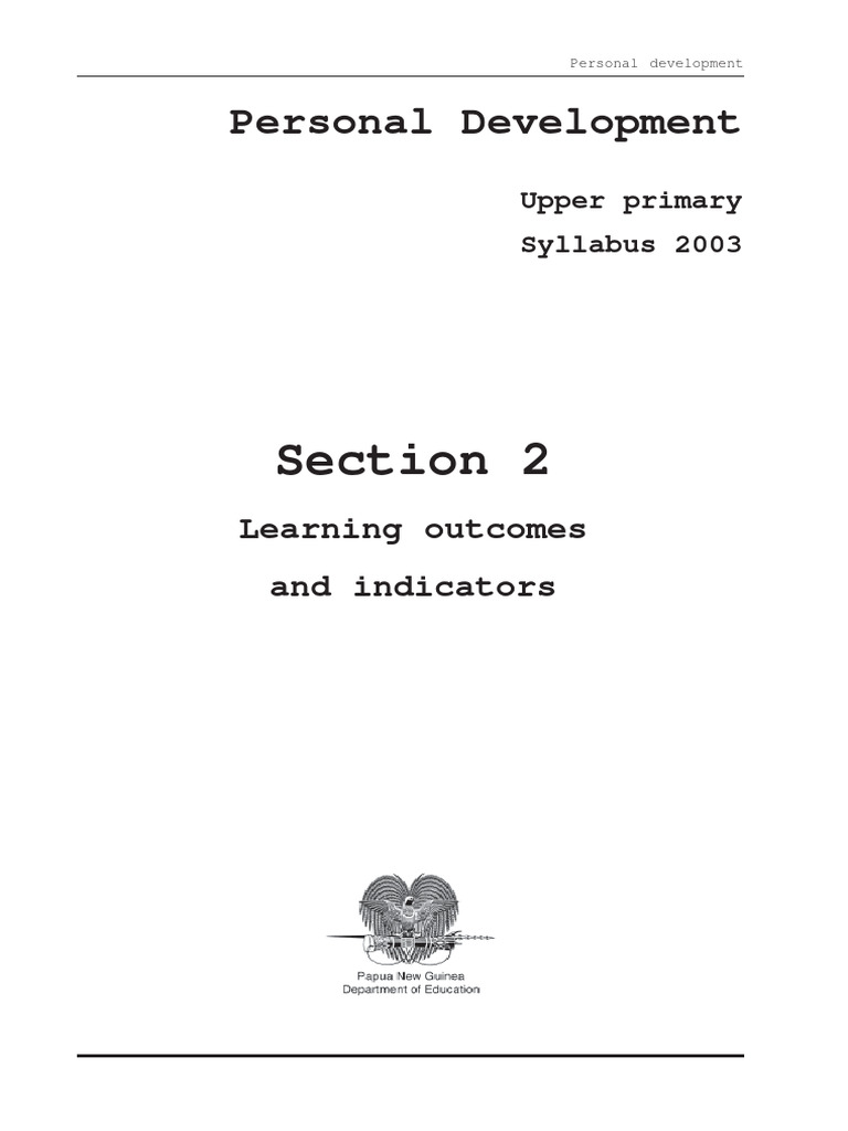 Syllabus personal development upper primary pdf