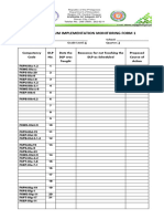 Curriculum Implementation Monitoring Form