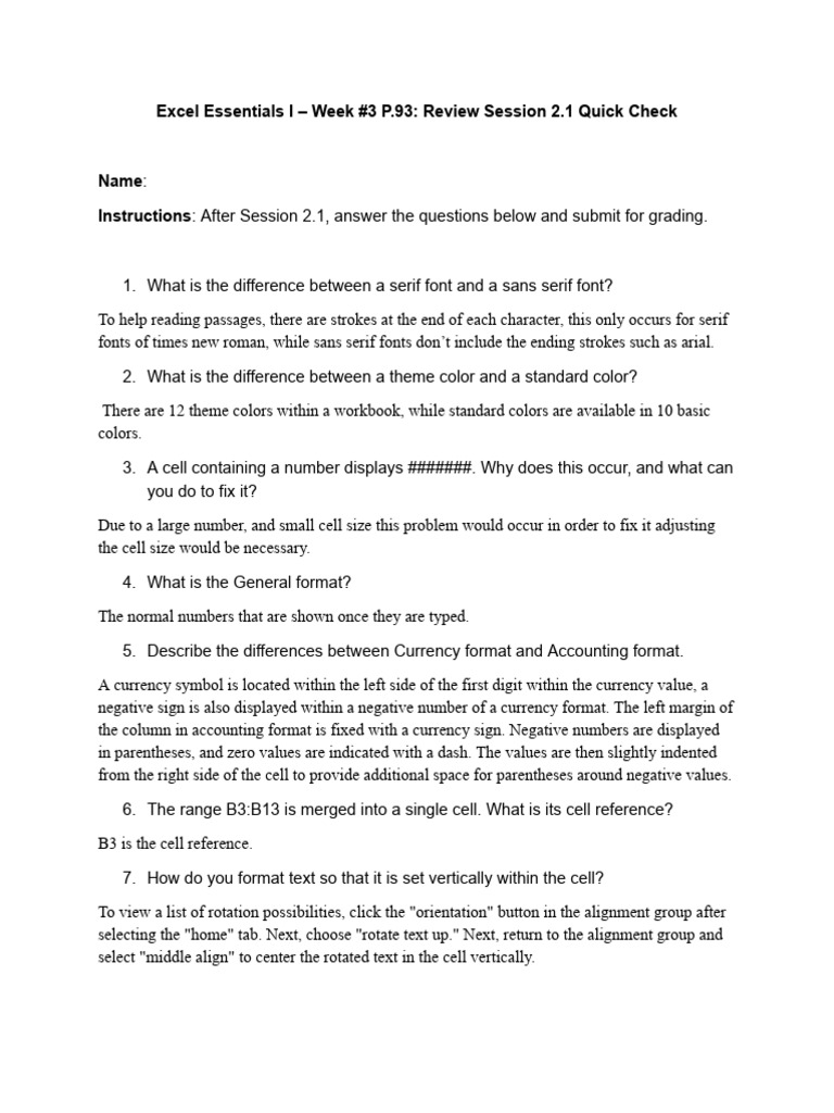 Excel Essentials: Key Formatting Tips | PDF | Language Arts ...
