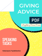 Giving Advice Speaking Tasks KTyszkiewicz AzPK