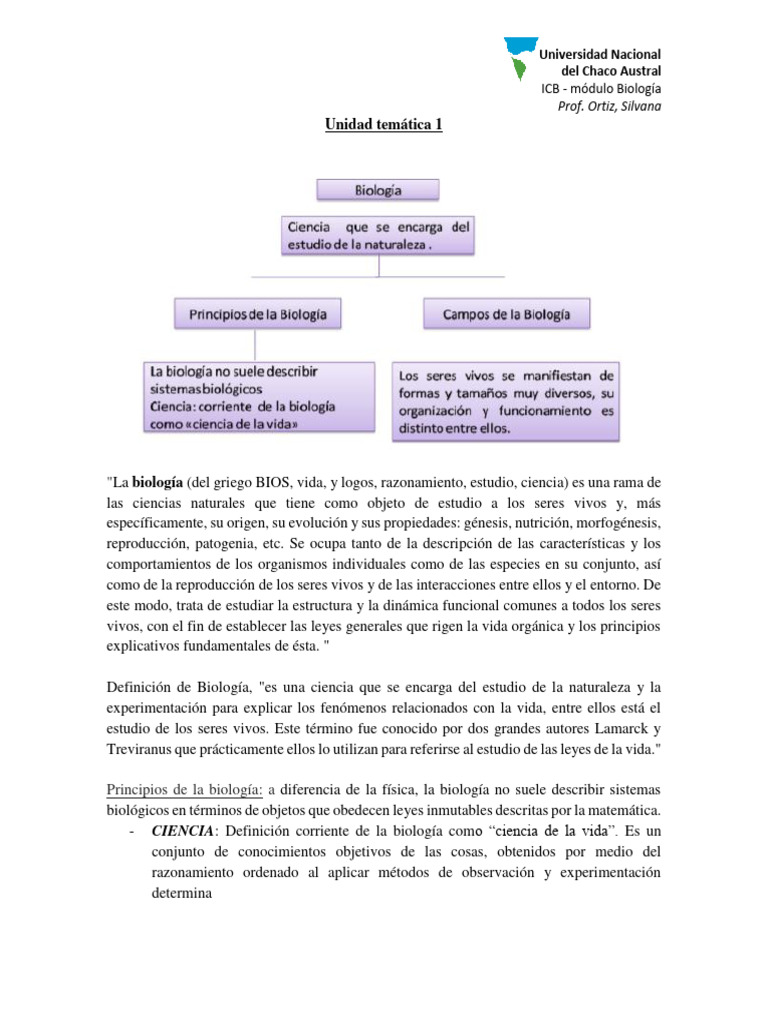 Unidad Temática 1 - Módulo Biología | Descargar gratis PDF | Biología ...
