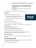 Expressions For Narrative Essays PDF Free