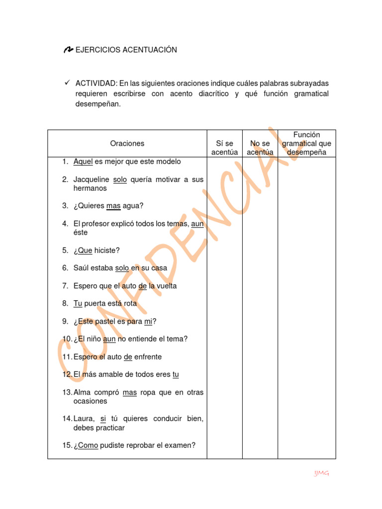 Ejercicios Acentuación y Grafías | PDF | Lingüística | Voz humana