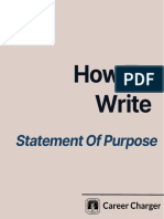 How To Write: Statement of Purpose