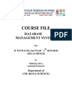 DBMS Course File Cse DS1