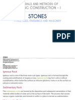 Stones - Uses, Types, Finishings and Masonry