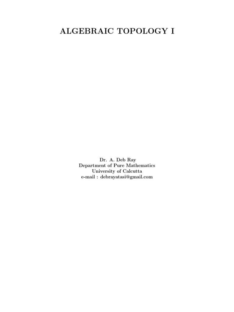 Introduction to Algebraic Topology | PDF | Science & Mathematics