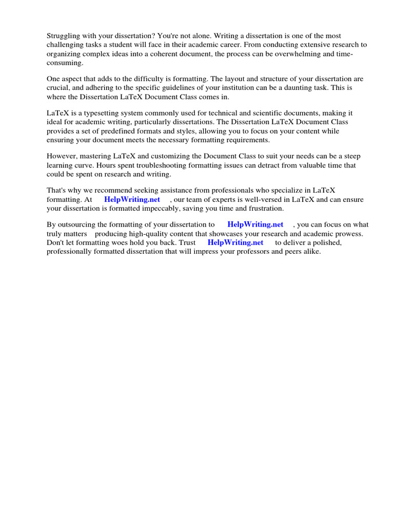 Dissertation latex document class pdf thesis te x