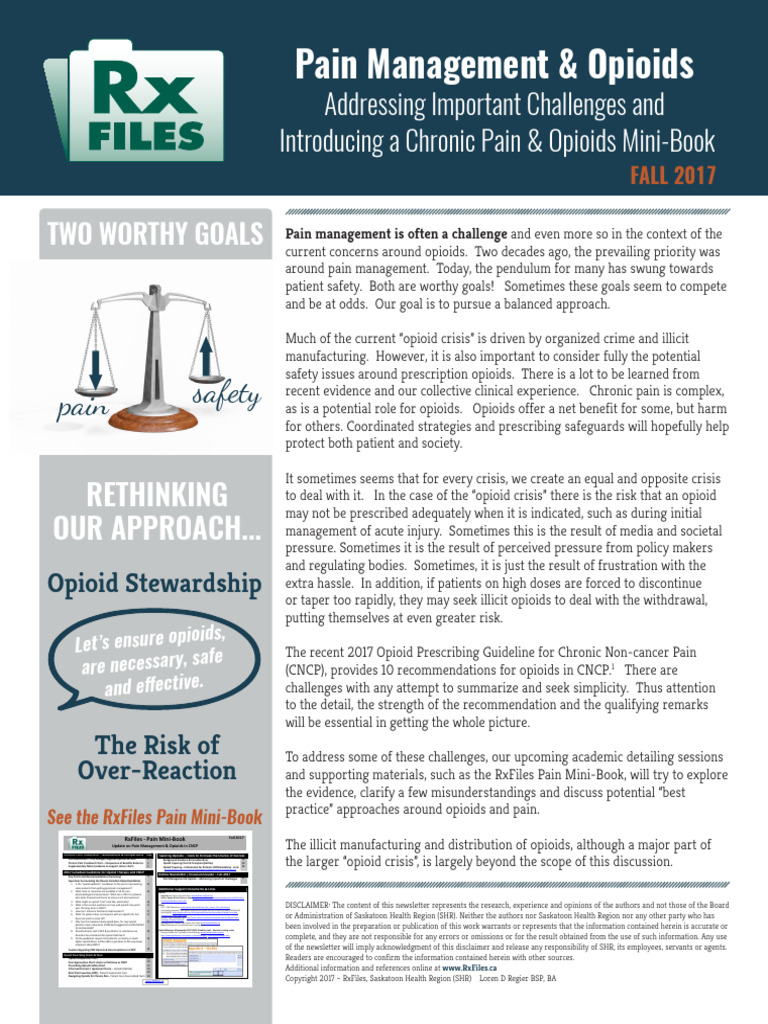 Opioids Pain 2017 Newsletter | PDF | Opioid | Pain Management