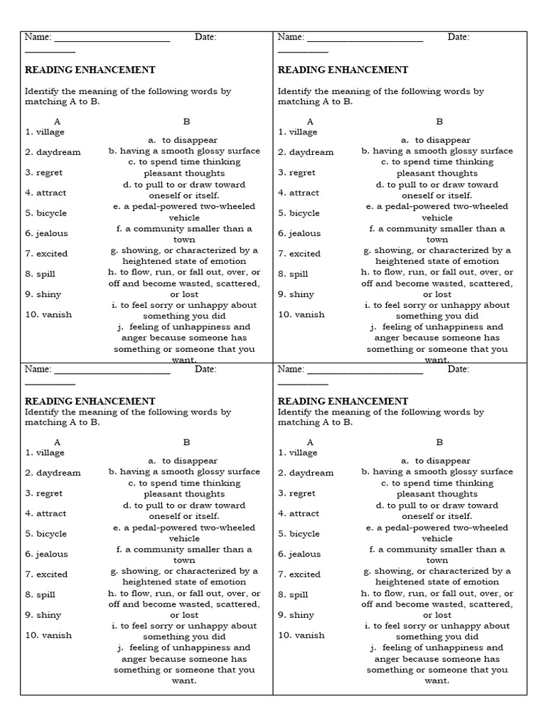 Vocabulary and Reading Comprehension Exercise | PDF | Feeling | Psychology