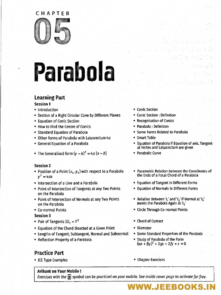 Parabola PDF SK GOYAL - Compressed | PDF | Ellipse | Classical Geometry