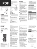 LOGIK Black Filter Coffee Maker L14DCB19 Manual