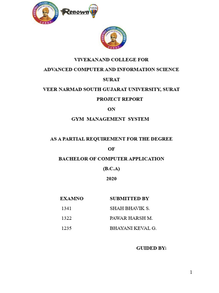 Gym Management System Project Report | PDF | Php | Java Script