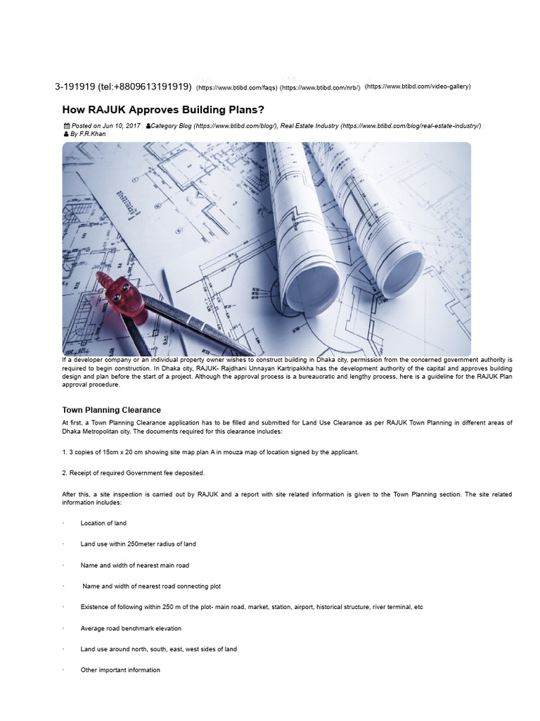 How RAJUK Approves Building Plans - Bti | PDF