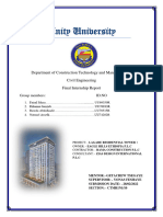 Unity University: Department of Construction Technology and Management & Civil Engineering Final Internship Report