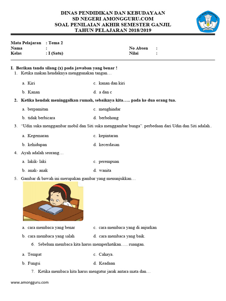 Persiapan Menjelang Akhir Semester: Panduan Lengkap Download Soal UAS Kelas 1 Tema 2