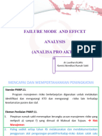Failure Mode and Effcet Analysis (Analisa Pro Aktif) : Dr. Luwiharsih, MSC Komisi Akreditasi Rumah Sakit