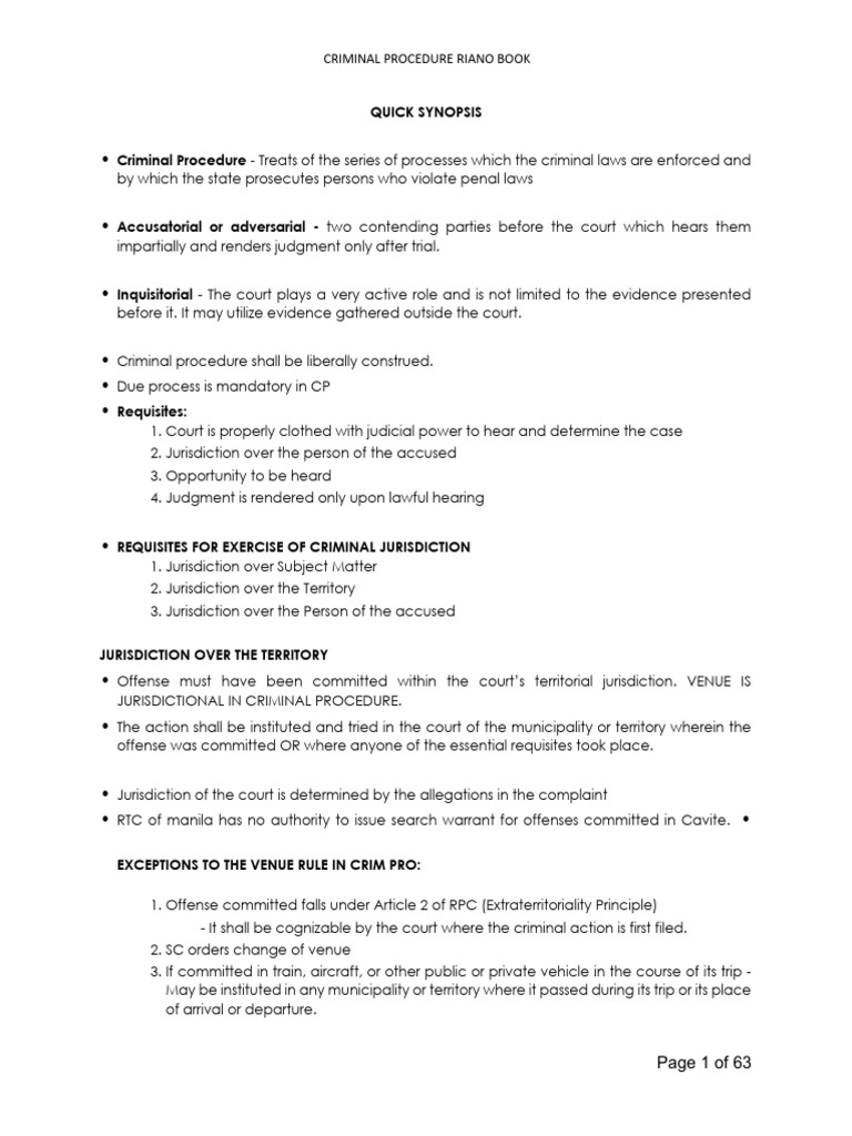Criminal Procedure Overview | PDF | Prosecutor | Arrest