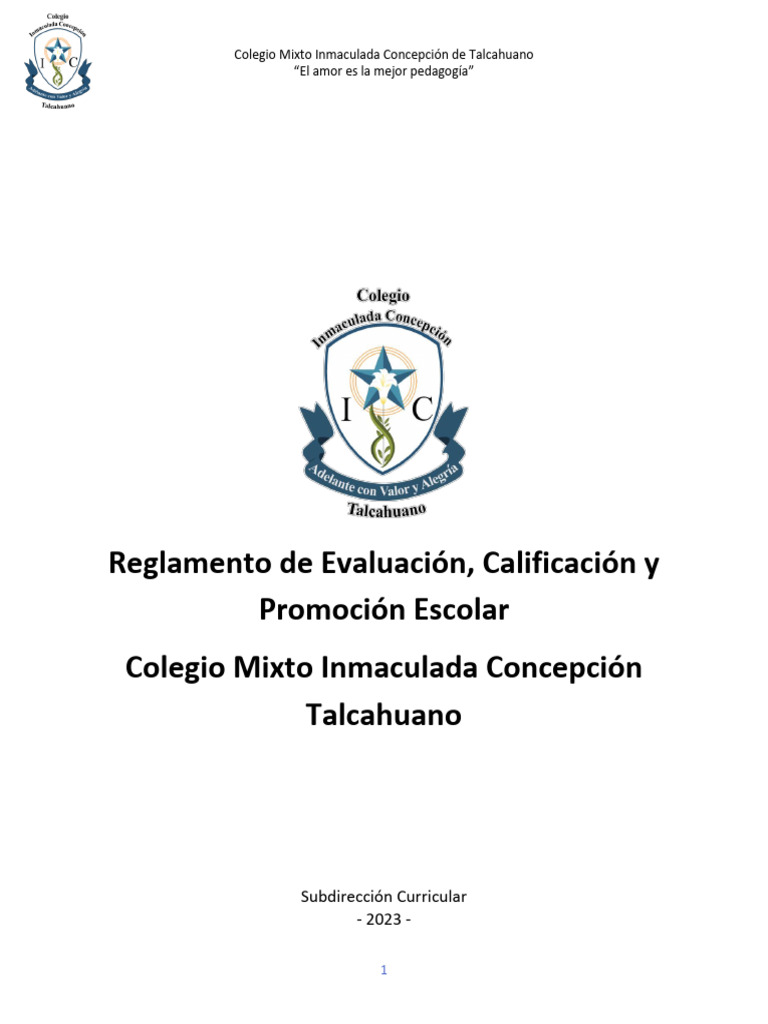Reglamento de Evaluación Escolar 2023 | PDF | Evaluación | Enseñando