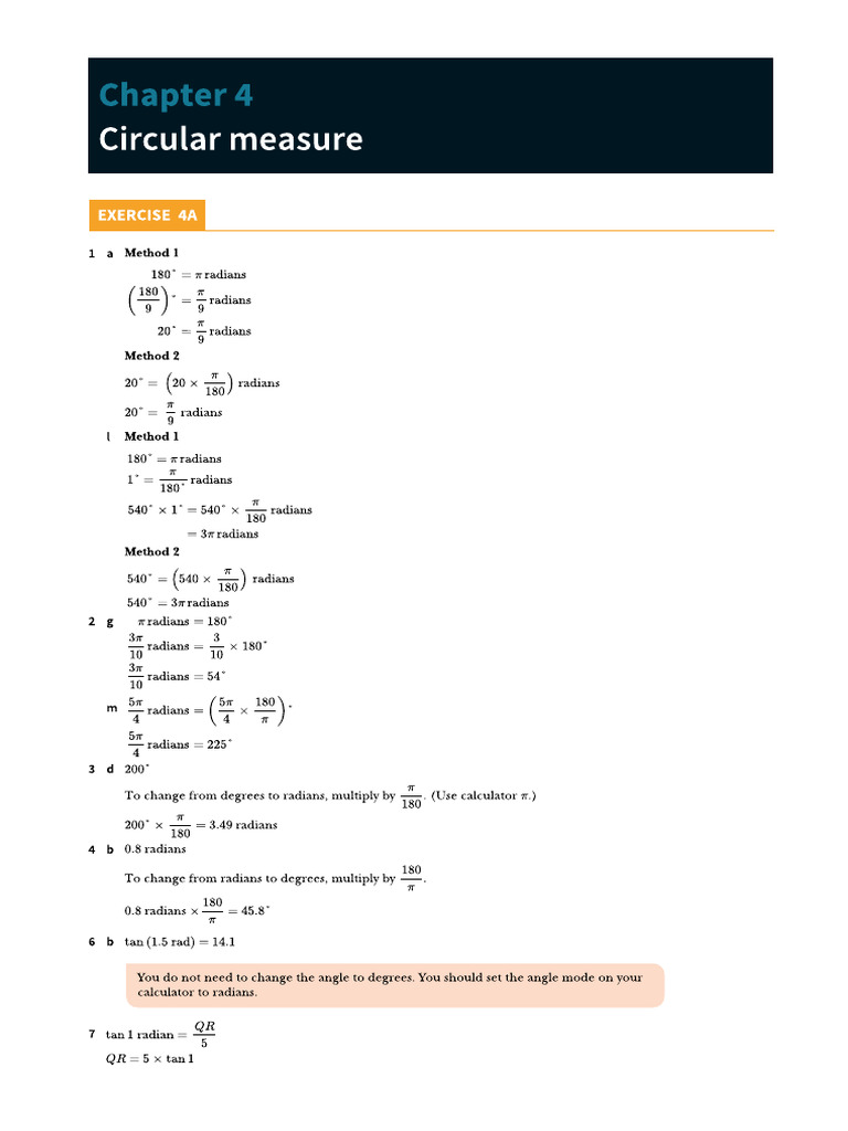 4 Circular Measure | PDF