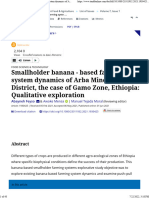 Full Article Smallholder Banana - Based Farming System Dynamics of Arba Minch Zuria District, The Case of Gamo Zone, Ethiopia Qualitative Exploration