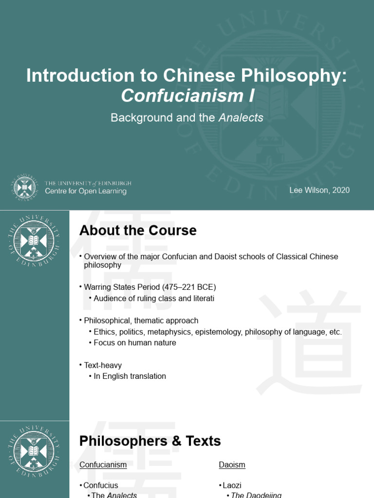 Oer Intro To Chinese Philo Confucianism I Pdf Analects Confucianism