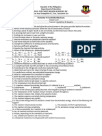 Chemistry 9 Fourth Monthly Exam