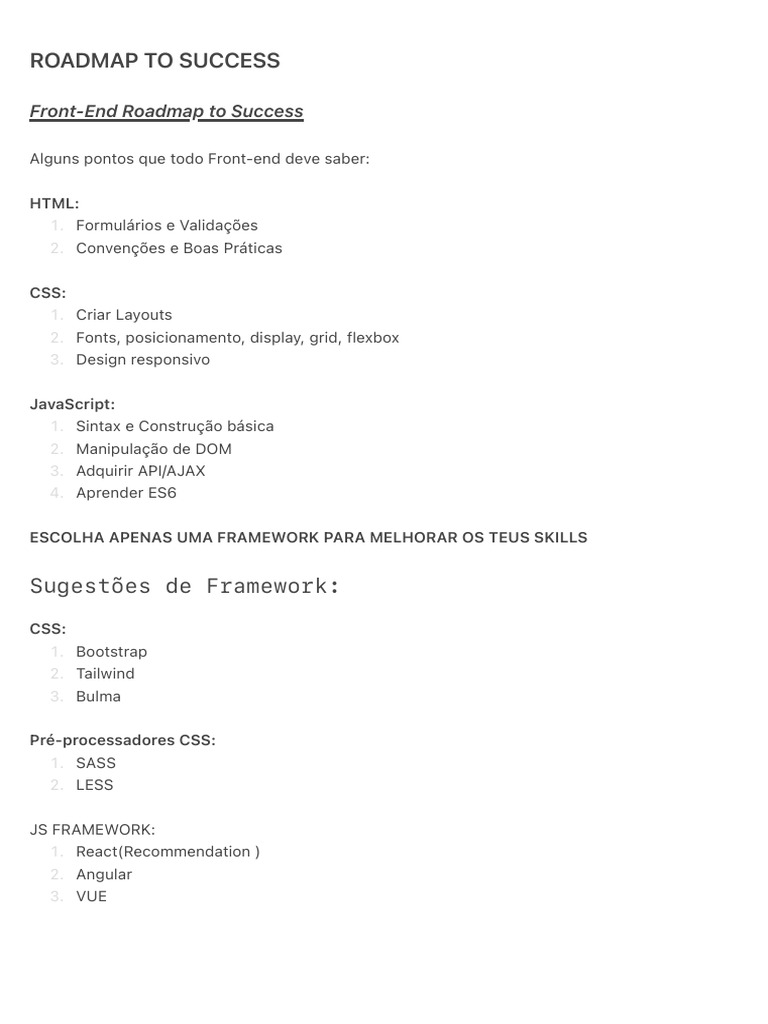 Roadmap To Success Pdf
