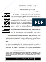 mcunha,+DESCOSTURANDO A LINGUA O CASO DA MUDANCA E DAS INTERFERENCIAS LINGUISTICAS NO PORTUGUES DE MOCAMBIQUE